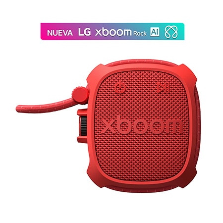 Vista frontal de LG xboom Rock por will.i.am | Bocina Bluetooth con una durabilidad extrema para exteriores ROCK